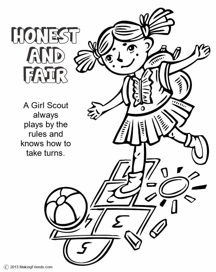 Girl Scout Coloring Pages
 Girl Scouts Honest and Fair Print this page and have the