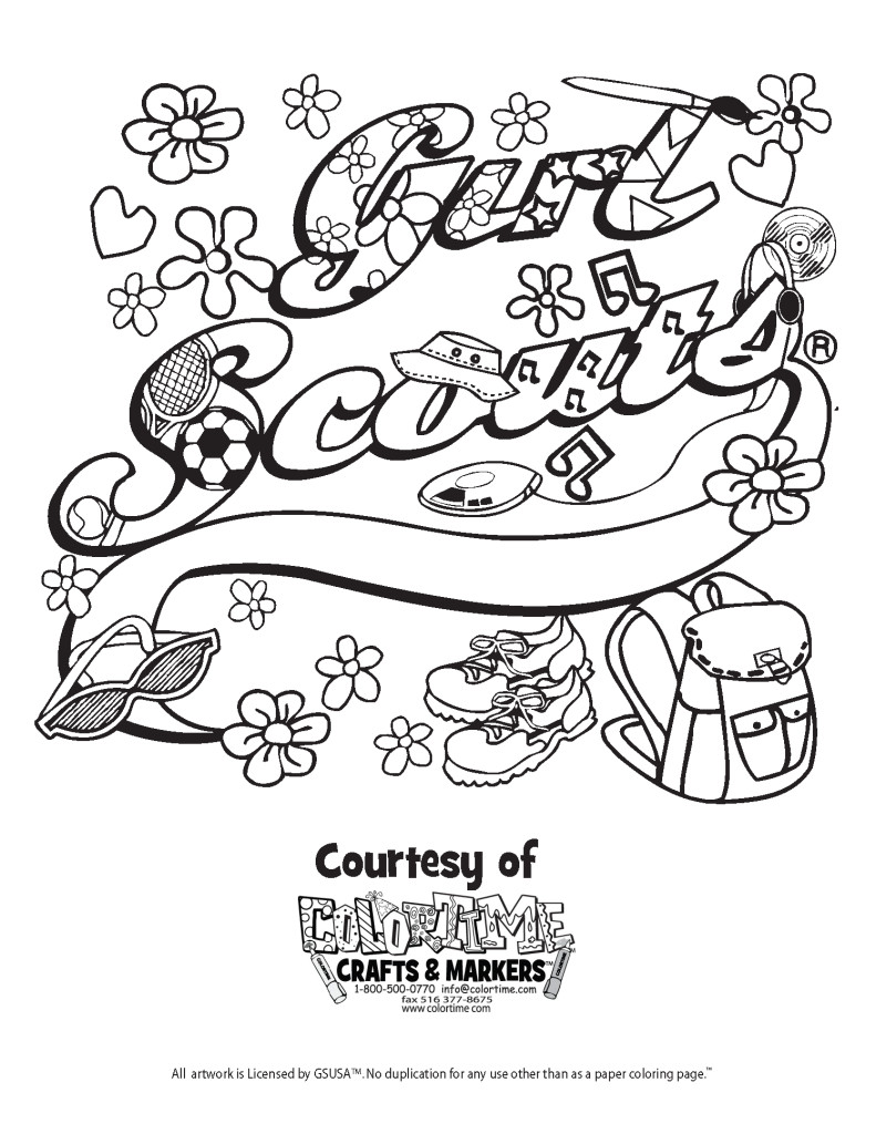 Girl Scout Cookies Coloring Pages
 Junior Girl Scout Coloring Pages Sketch Coloring Page