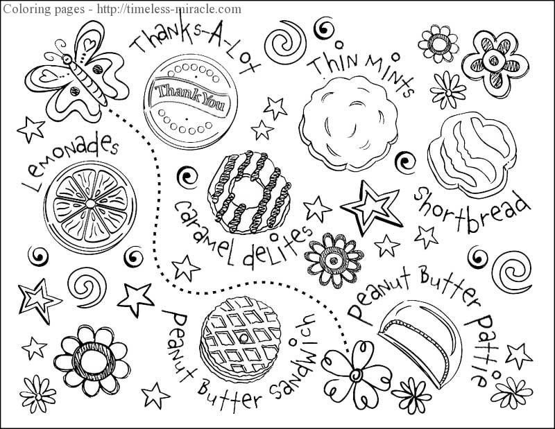 Girl Scout Cookies Coloring Pages
 Girl scout cookie coloring sheets timeless miracle