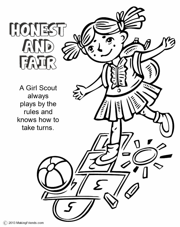 Girl Scout Law Coloring Pages Brownies
 The Law Honest and Fair Coloring Page MakingFriends