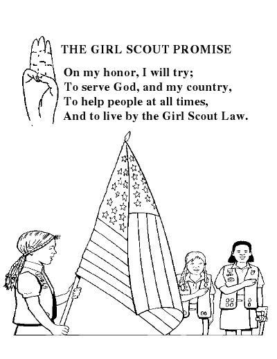 Girl Scout Law Coloring Pages Brownies
 Girl Scout Promise Coloring Sheet GS Pinterest