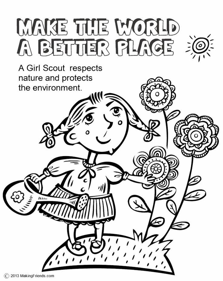 Girl Scout Law Coloring Pages Brownies
 Girl Scouts Make the World a Better Place This coloring