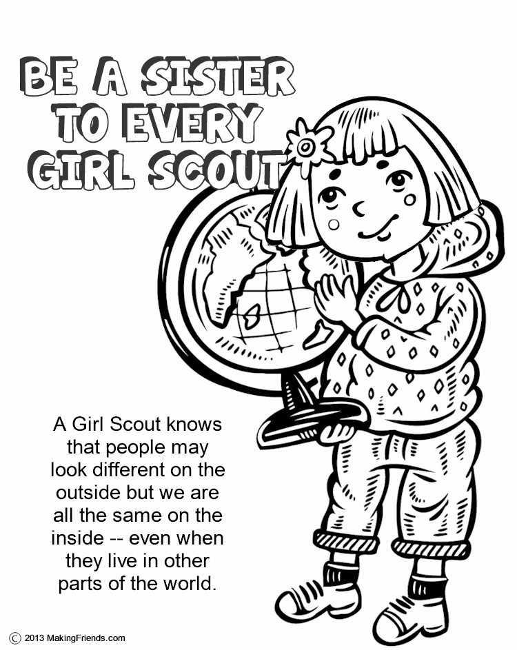 Girl Scout Law Coloring Pages Brownies
 Violet Petal Be a Sister Coloring Page