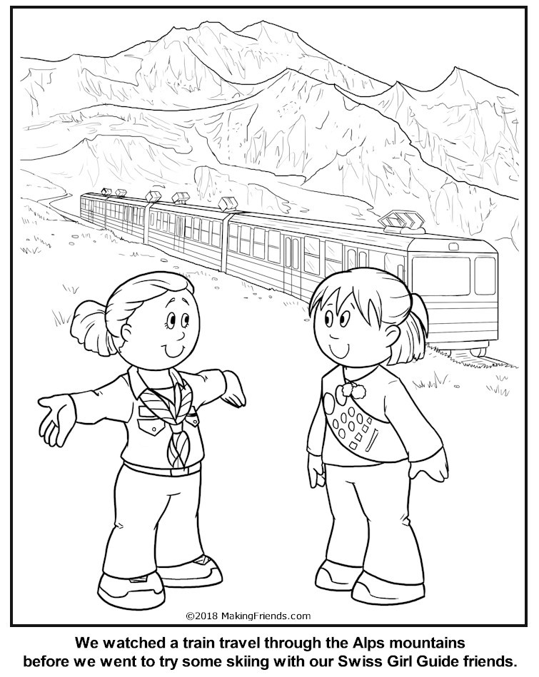 Girl Scout Thinking Day Coloring Pages
 Swiss Girl Guide Coloring Page MakingFriends