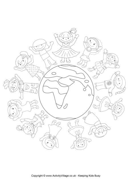 Girl Scout Thinking Day Coloring Pages
 World Thinking Day Colouring Page 2