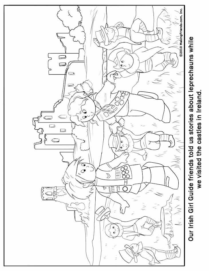 Girl Scout Thinking Day Coloring Pages
 Irish Girl Guide Coloring Page
