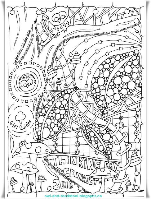 Girl Scout Thinking Day Coloring Pages
 World Thinking Day doodle by Lee Ann owl and