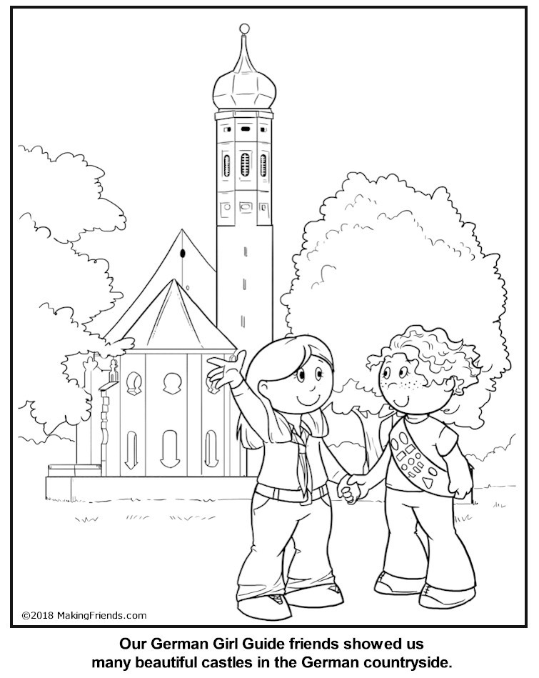 Girl Scout Thinking Day Coloring Pages
 German Girl Guide Coloring Page MakingFriends