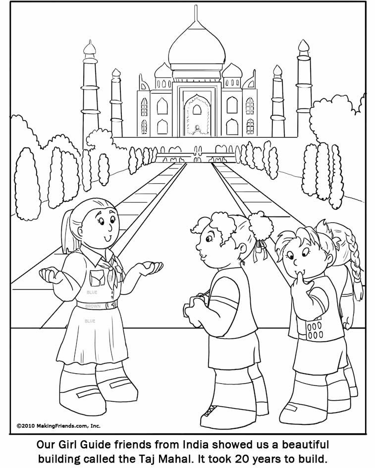 Girl Scout Thinking Day Coloring Pages
 Indian Girl Guide Coloring Page Scout it out