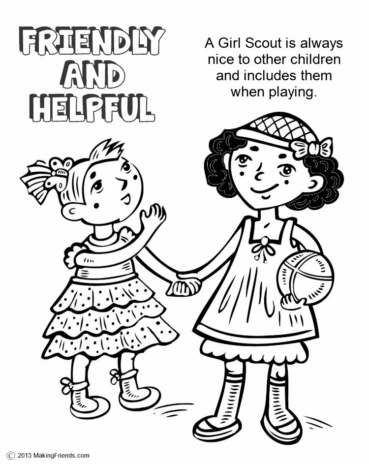 Girl Scouts Coloring Book
 The Law Friendly and Helpful Coloring Page