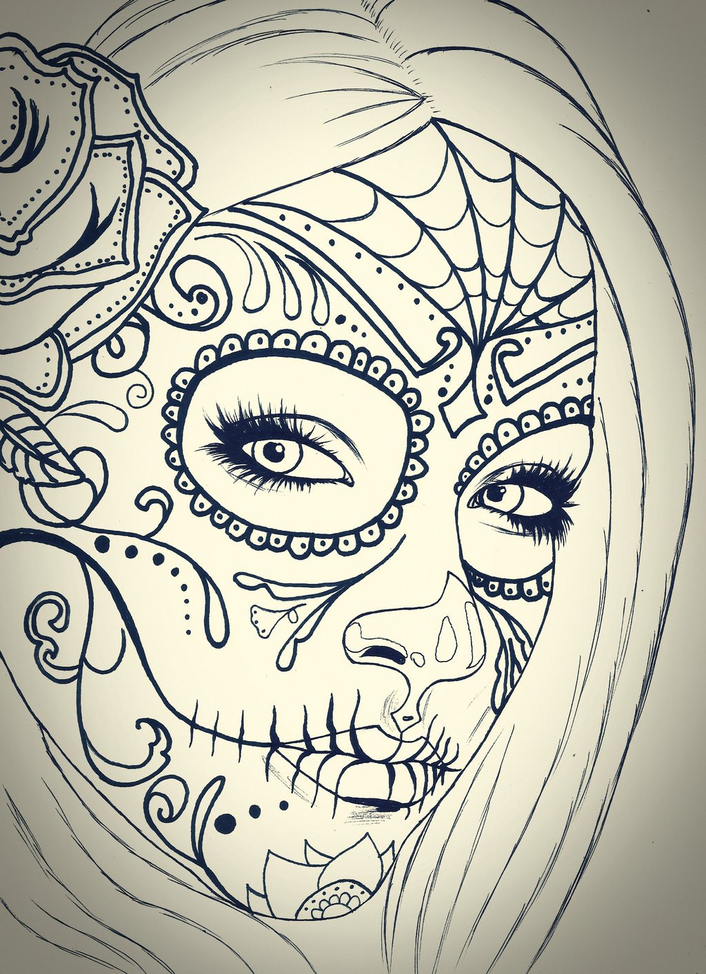 Girl Skull Coloring Pages
 Skull girl sketch by carldraw on DeviantArt