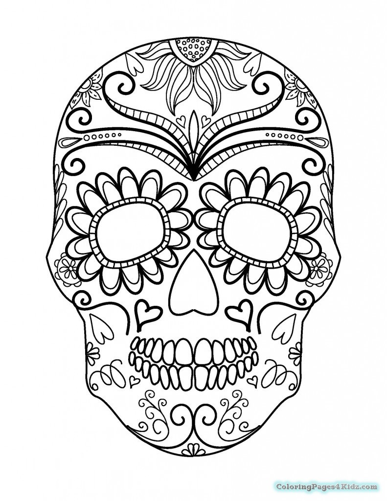 Girl Skull Coloring Pages
 Girl Sugar Skull Coloring Pages
