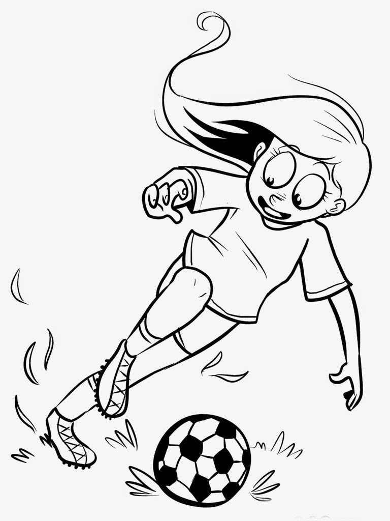 Girl Soccer Coloring Pages
 Printable Soccer Player Coloring Pages