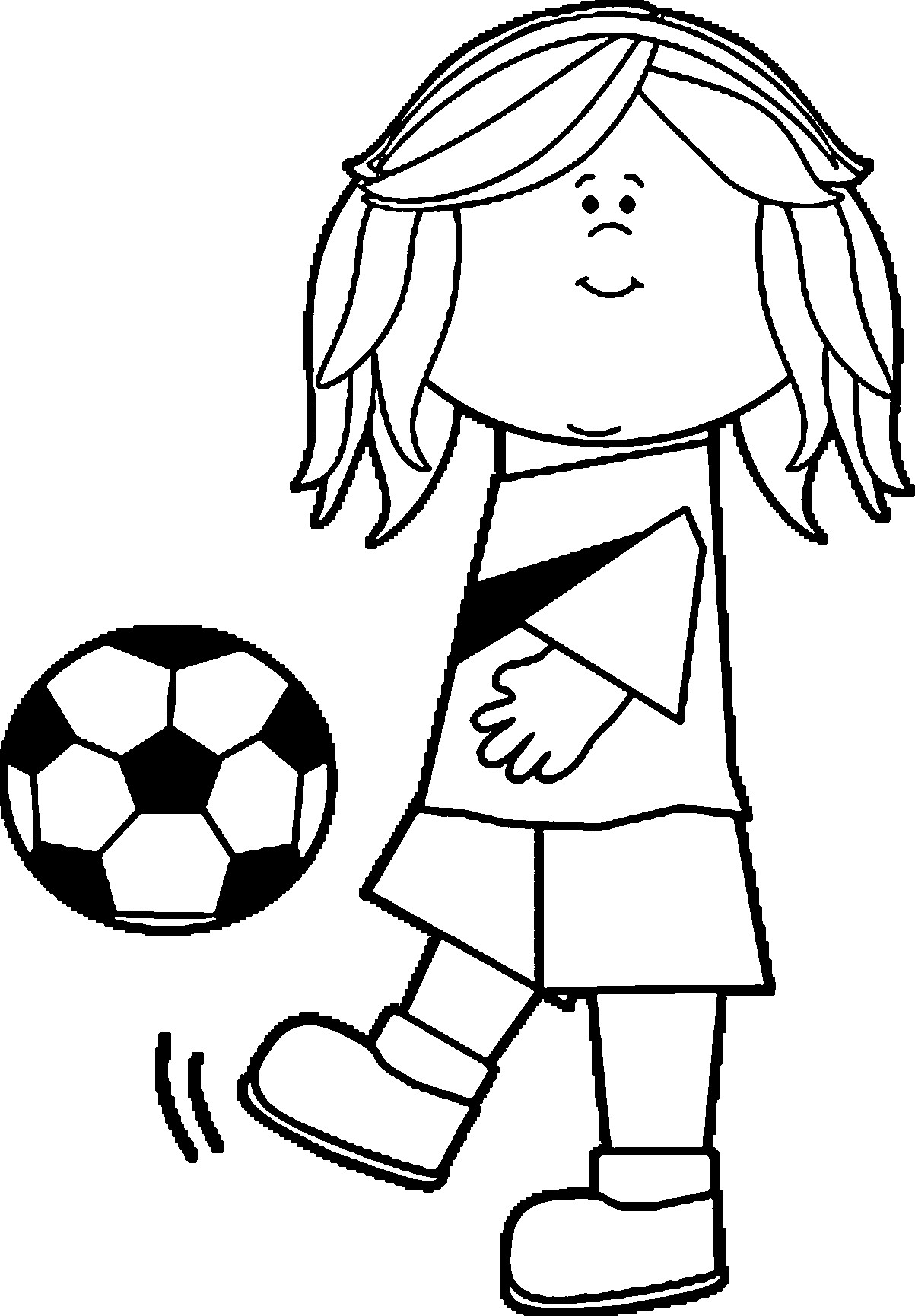 Girl Soccer Coloring Pages
 Soccer Girl Playing Football Coloring Page