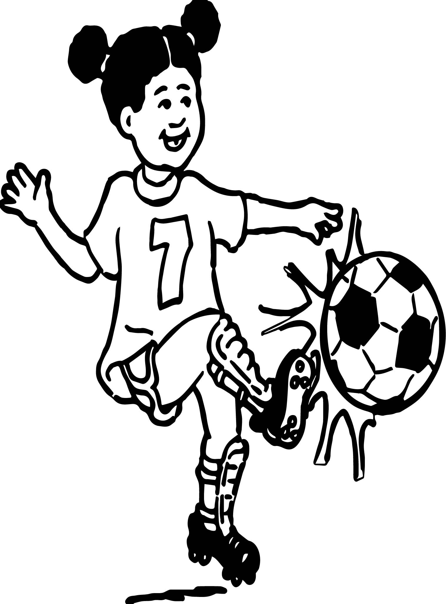 Girl Soccer Coloring Pages
 Girl Playing Soccer Playing Football Coloring Page