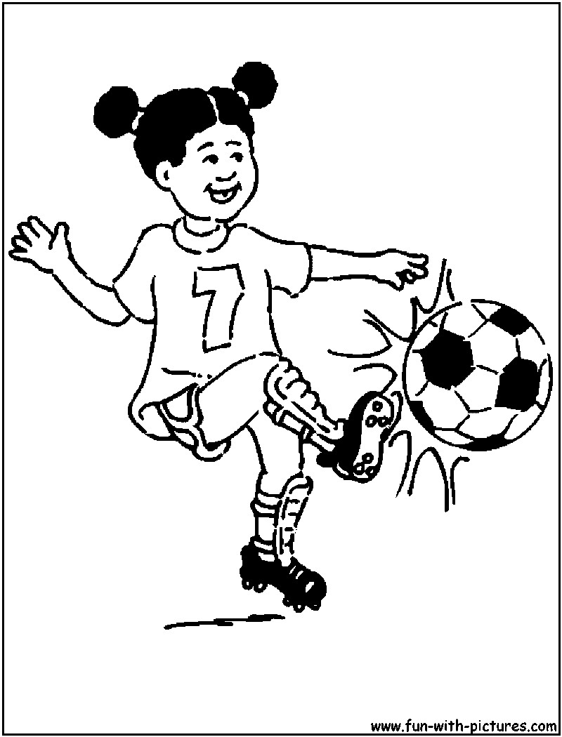 Girl Soccer Coloring Pages
 Girl Playing Soccer Coloring Page
