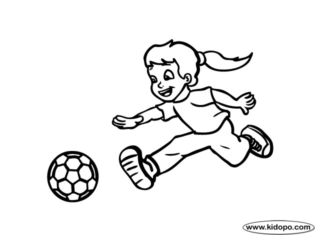 Girl Soccer Coloring Pages
 Girl soccer player coloring page