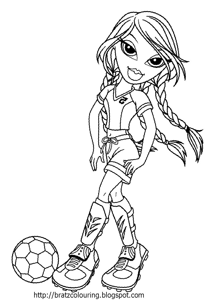 Girl Soccer Coloring Pages
 BRATZ COLORING PAGES SOCCER FOOTBALL FOR GIRLS COLORING