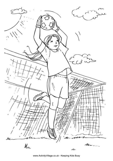 Girl Soccer Coloring Pages
 Goalkeeper Girl Colouring Page