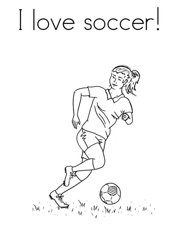 Girl Soccer Player Coloring Pages
 A Female Player In I Love Soccer Pamphlet Coloring Page
