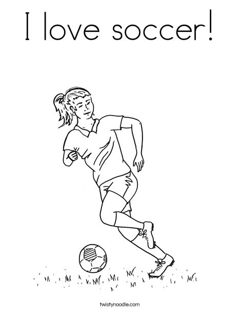 Girl Soccer Player Coloring Pages
 I love soccer Coloring Page Twisty Noodle