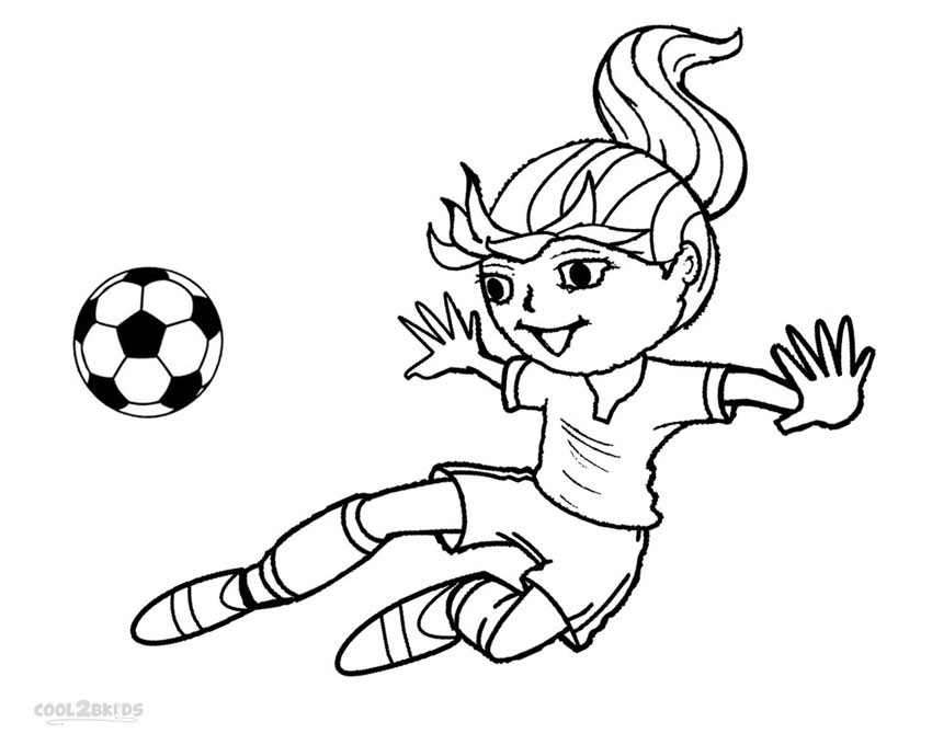 Girl Soccer Player Coloring Pages
 Printable Football Player Coloring Pages For Kids