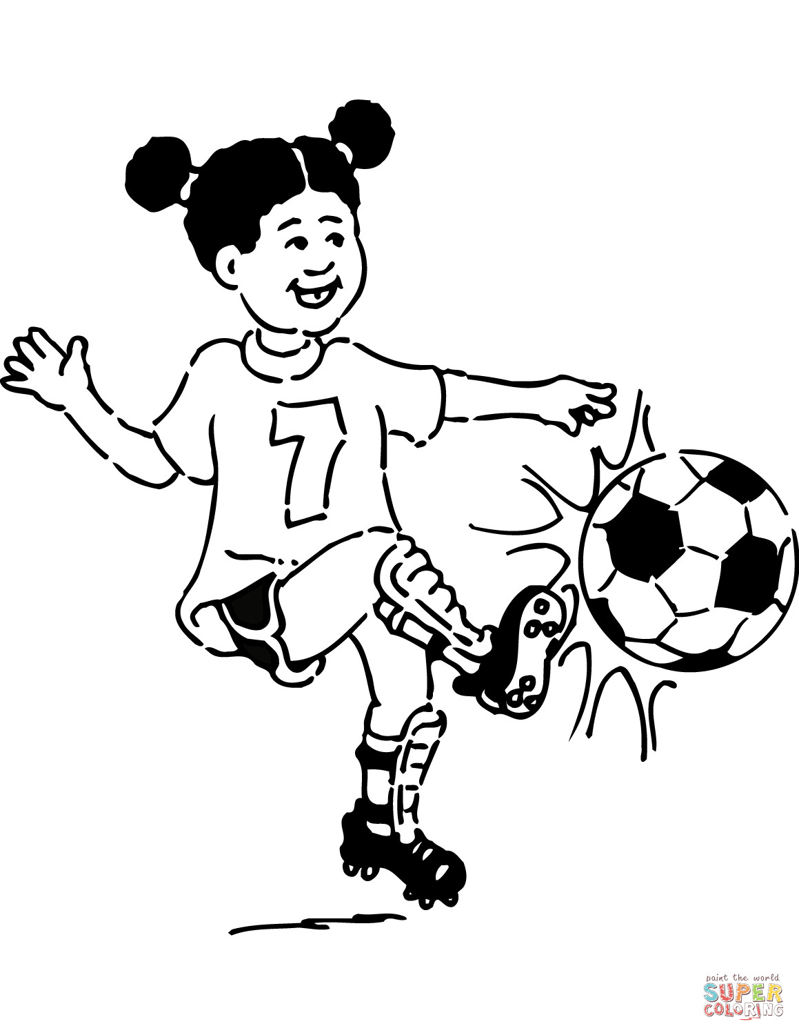 Girl Soccer Player Coloring Pages
 Girl Plays Football coloring page