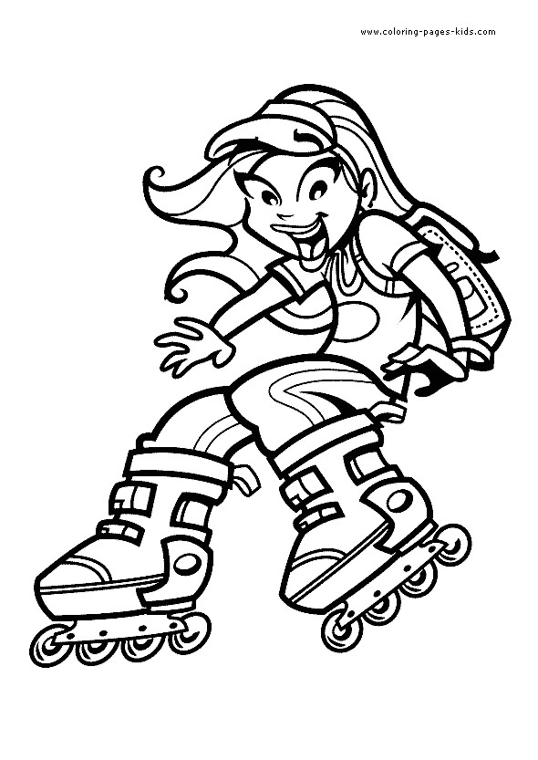 Girl Sports Coloring Pages
 RollerBlade Girl Sports Coloring pages for GIRLS Free