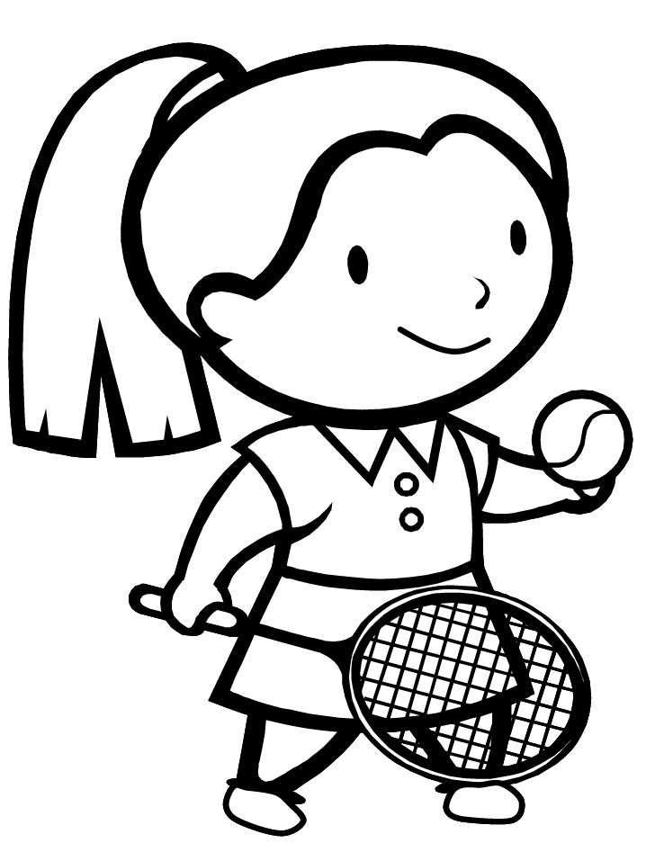 Girl Sports Coloring Pages
 Tennis Coloring Pages For Girls Sports