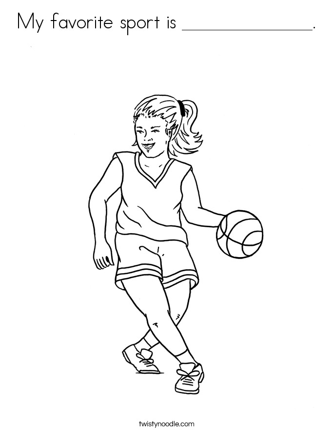 Girl Sports Coloring Pages
 My favorite sport is Coloring Page Twisty