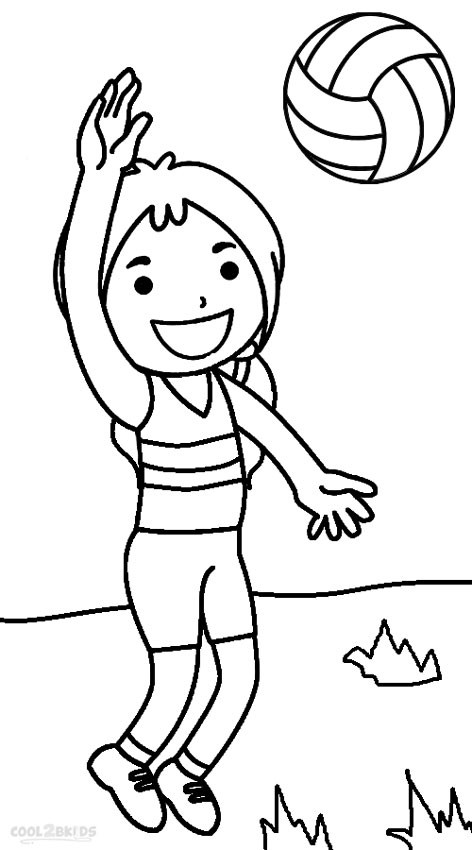 Girl Sports Coloring Pages
 Printable Volleyball Coloring Pages For Kids