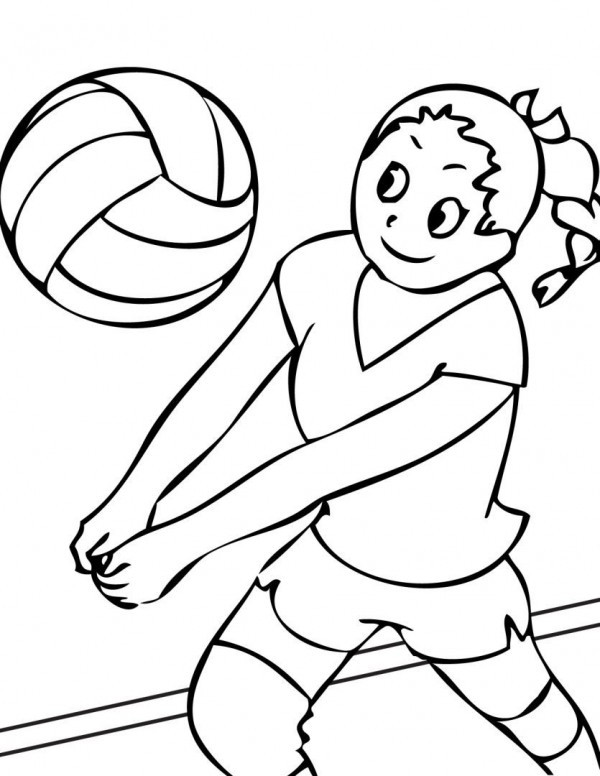 Girl Sports Coloring Pages
 Imágenes para pintar de voleibol