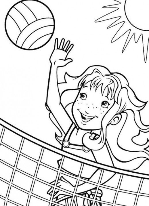 Girl Sports Coloring Pages
 Sport Volleyball Coloring Pages For Girls