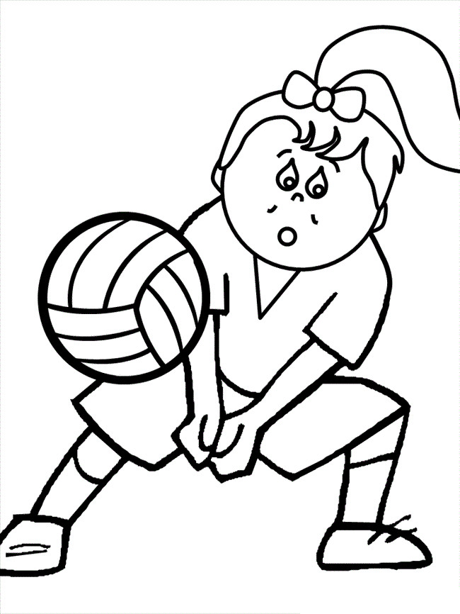 Girl Sports Coloring Pages
 Free Printable Volleyball Coloring Pages For Kids