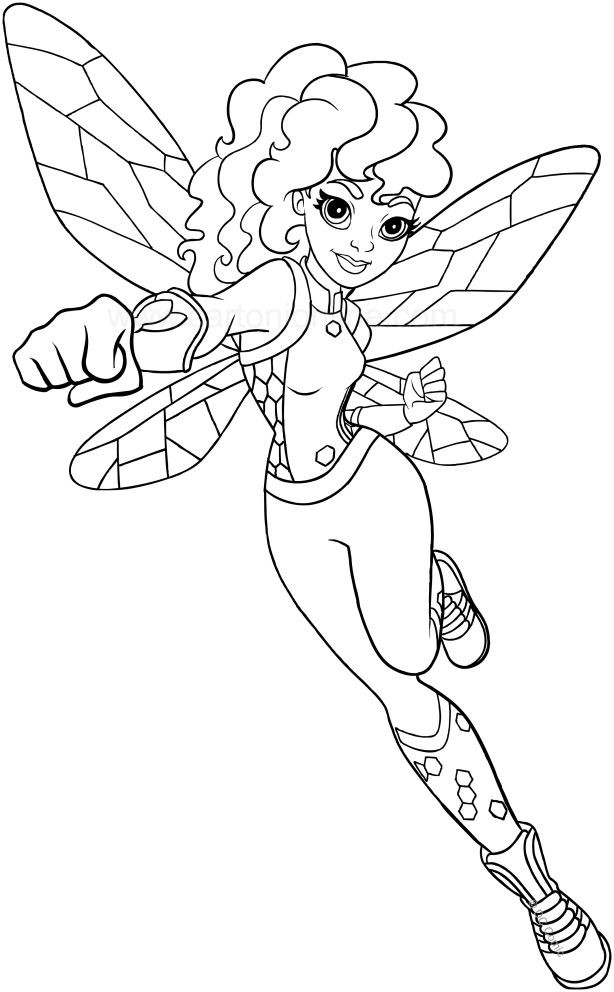 Girl Superhero Coloring Pages Free
 Bumblebee DC Superhero Girls coloring page to print