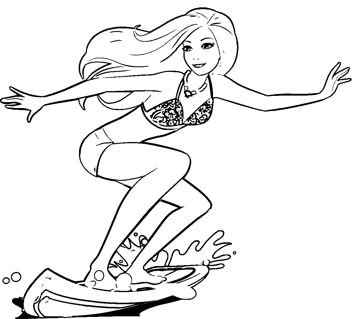 Girl Surfing Coloring Pages
 Surf Coloring Pages Black And White Coloring Home