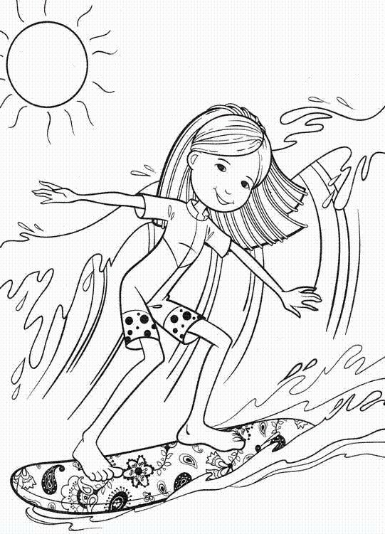 Girl Surfing Coloring Pages
 Groovy Girl Surfing Coloring Pages Surf
