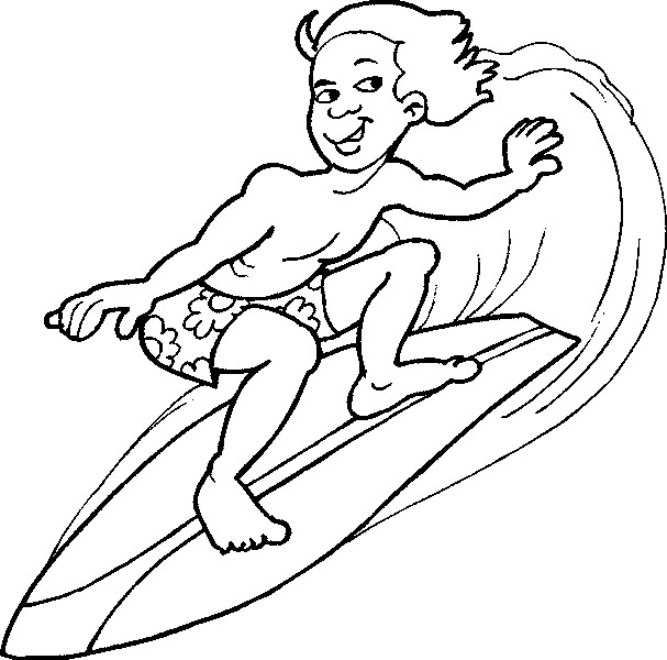 Girl Surfing Coloring Pages
 Wassersport