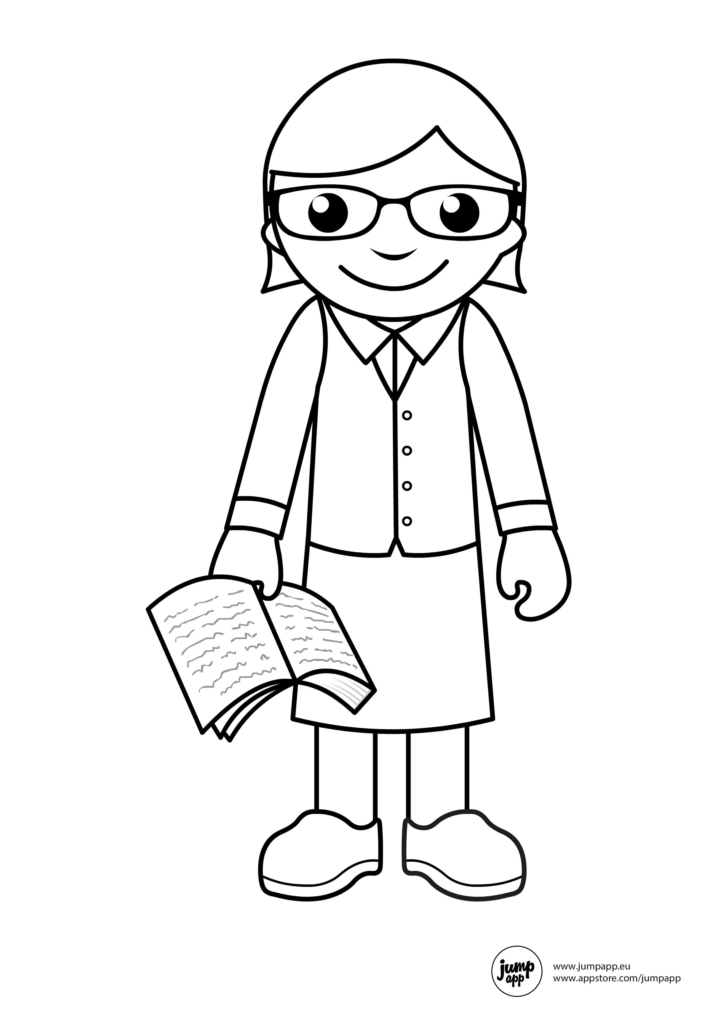 Girl Teacher Coloring Pages
 teacher Printable Coloring Pages