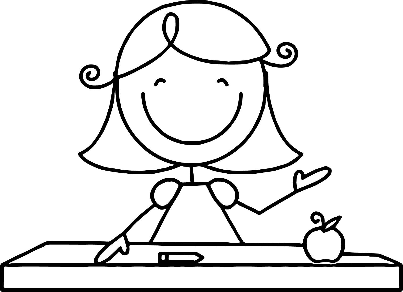 Girl Teacher Coloring Pages
 English Teacher Girl Coloring Page
