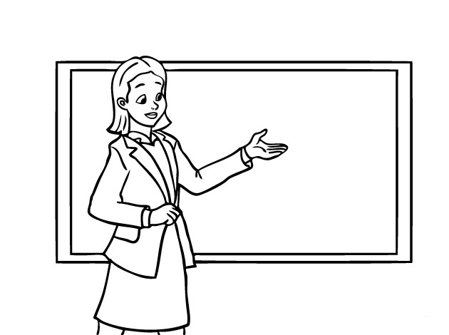 Girl Teacher Coloring Pages
 Best Teacher Clipart Black and White Clipartion