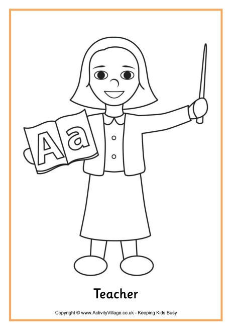 Girl Teacher Coloring Pages
 Teacher colouring page 4 good girl