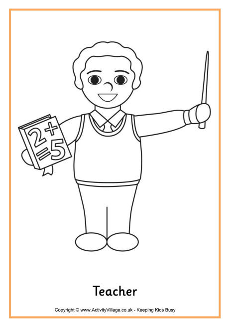 Girl Teacher Coloring Pages
 Teacher Colouring Page 3