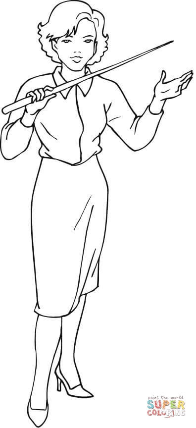 Girl Teacher Coloring Pages
 Female Teacher coloring page