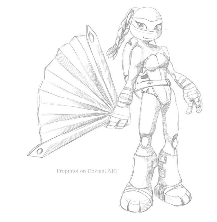 Girl Turtle Coloring Pages
 TMNT Venus 2012 new design by propimol on DeviantArt
