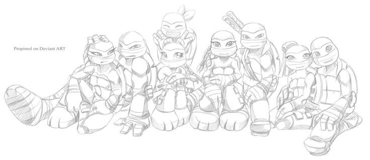Girl Turtle Coloring Pages
 TMNT 2012 by propimolviantart on deviantART