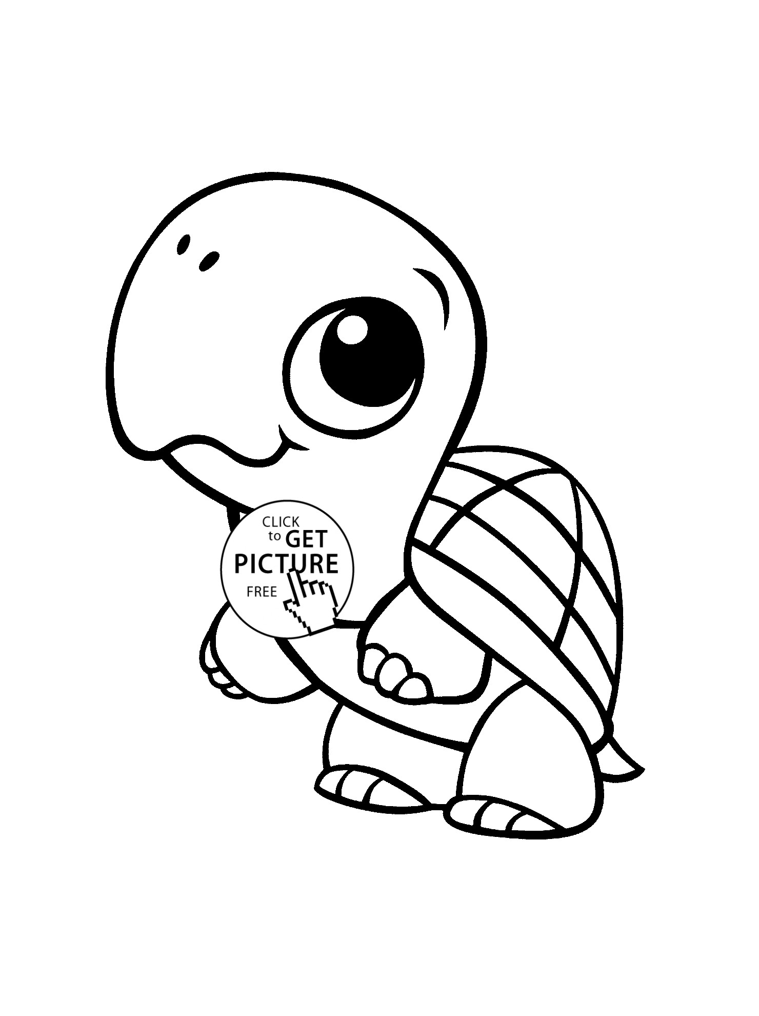 Girl Turtle Coloring Pages
 Baby Turtle animal coloring page for kids baby animal
