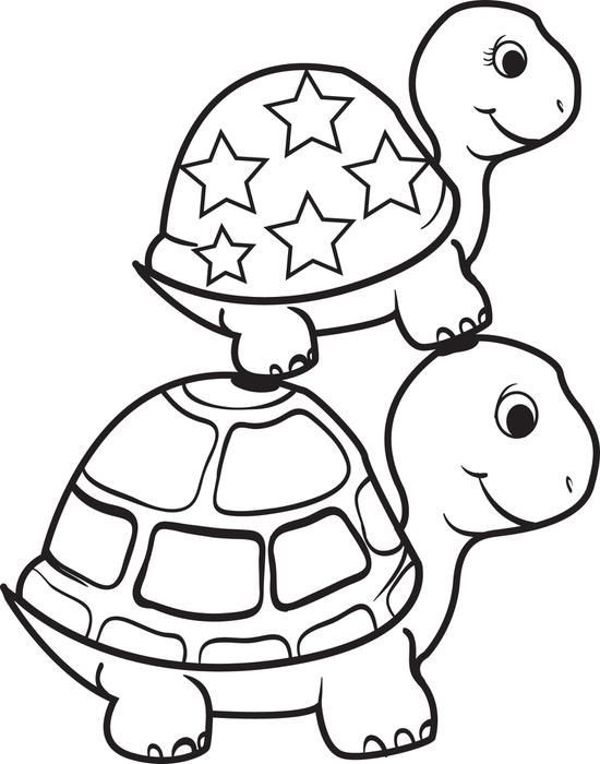 Girl Turtle Coloring Pages
 Turtle Top of a Turtle Coloring Page Crafts