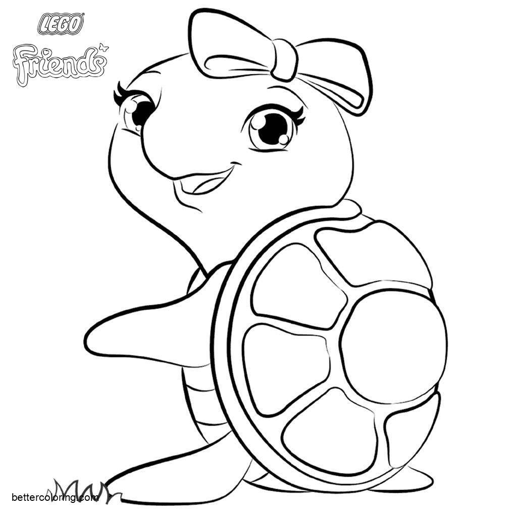 Girl Turtle Coloring Pages
 LEGO Friends Coloring Pages Turtle Free Printable