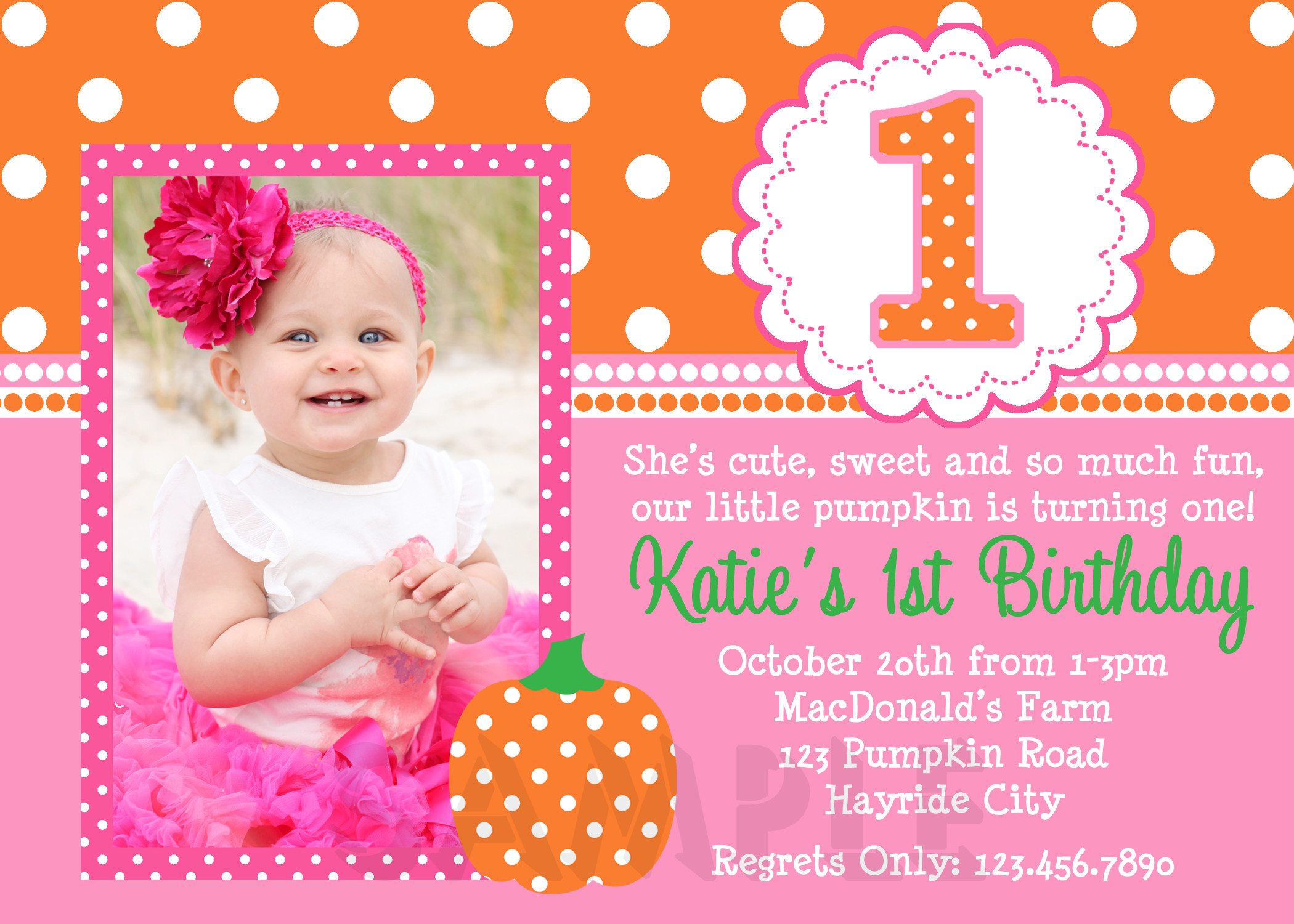 Girls Birthday Party Invite
 Free Printable 1st Birthday Invitations for Girls Template